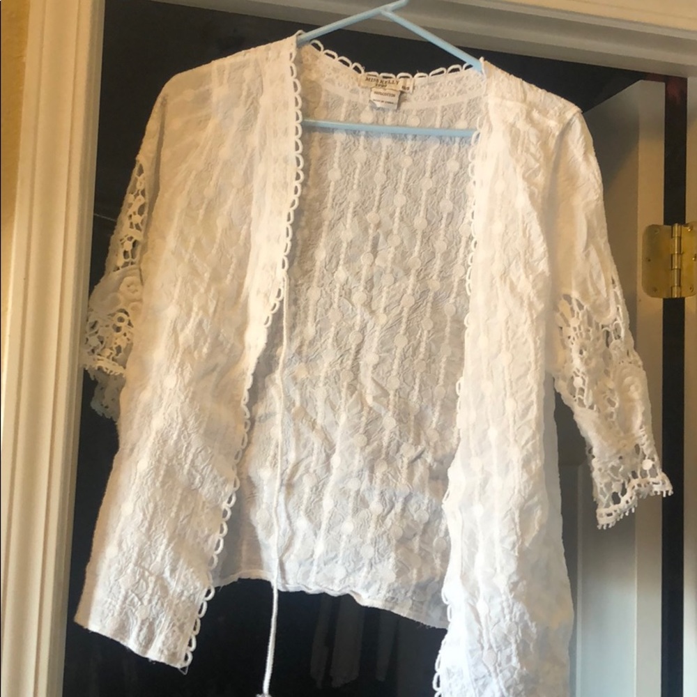White cardigan